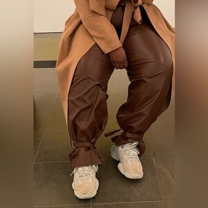 Fashion Nova Brown Faux Leather pants